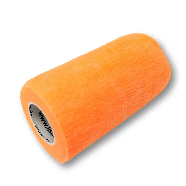 LisaCare cohesief verband 10cm x 4,5m Neonoranje zelfklevend