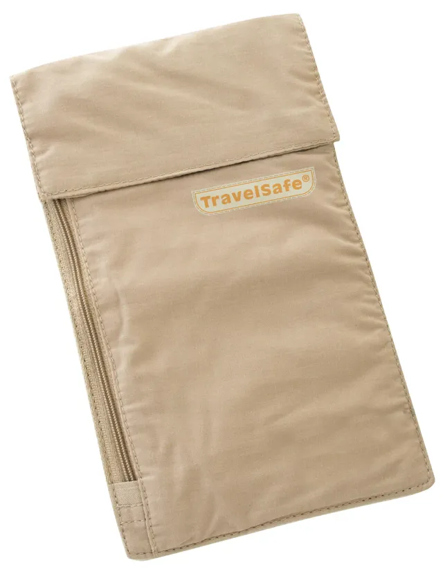 TravelSafe Airport Safe halstasje beige katoen