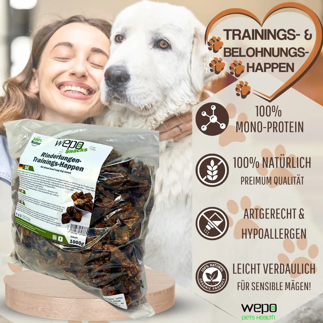 WEPO runderlong hondensnacks gedroogd 1kg training