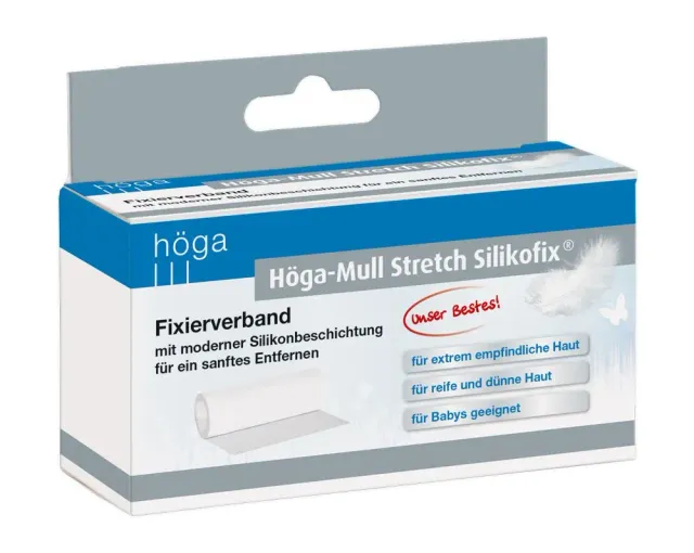 Höga-Mull Stretch Silikofix fixatievlies 1 m x 10 cm silicone