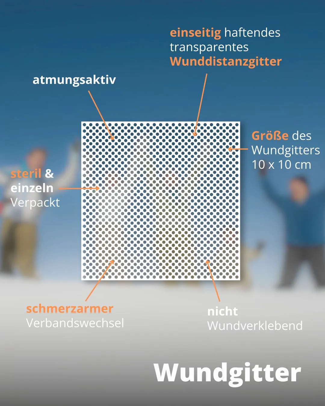 Höga-Silikon-Wundgitter wondgaas siliconen