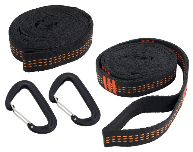 TravelSafe Tree Straps hangmatriemen 2x 250 cm zwart-oranje