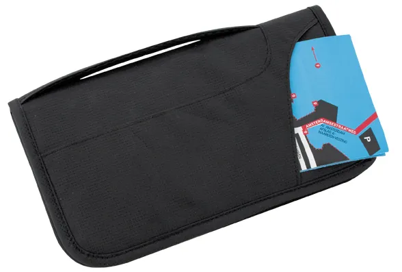 TravelSafe Documenttasje documentenmap zwart 26cm polyester