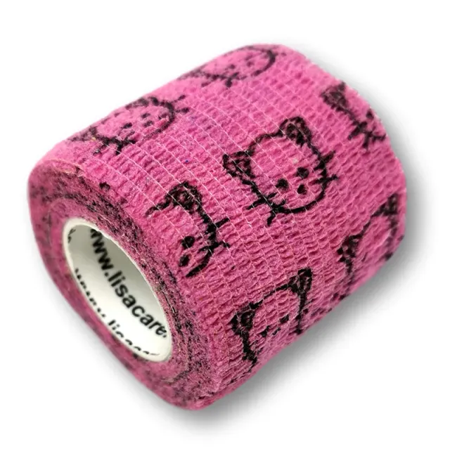 LisaCare Katze Rosa cohesief verband 5cm x 4,5m zelfklevend