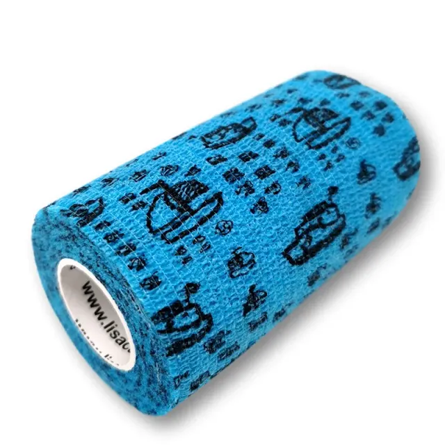 LisaCare zelfklevend verband 10 cm x 4,5 m voertuig blauw