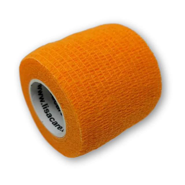 LisaCare zelfklevend verband 5cm x 4,5m oranje zelfhechtend