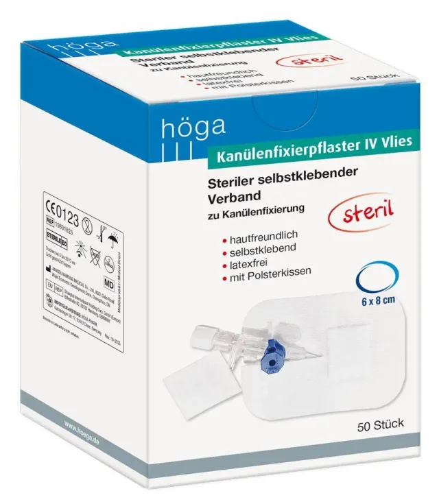 Höga Canulefixatiepleister Vlies 6x8cm 50 stuks