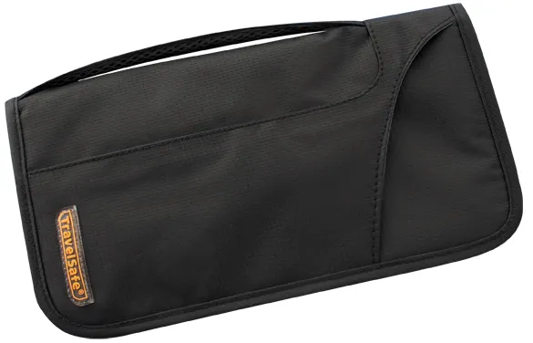 TravelSafe Documenttasje documentenmap zwart 26cm polyester