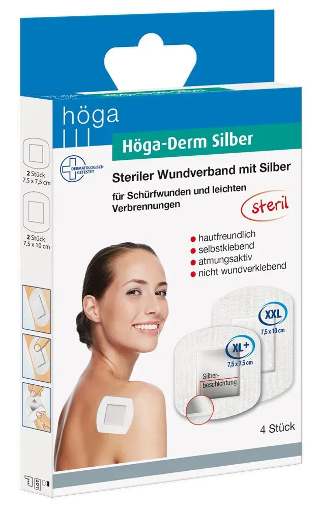 Höga-Derm Silber zilveren wondpleister 2 formaten steriel