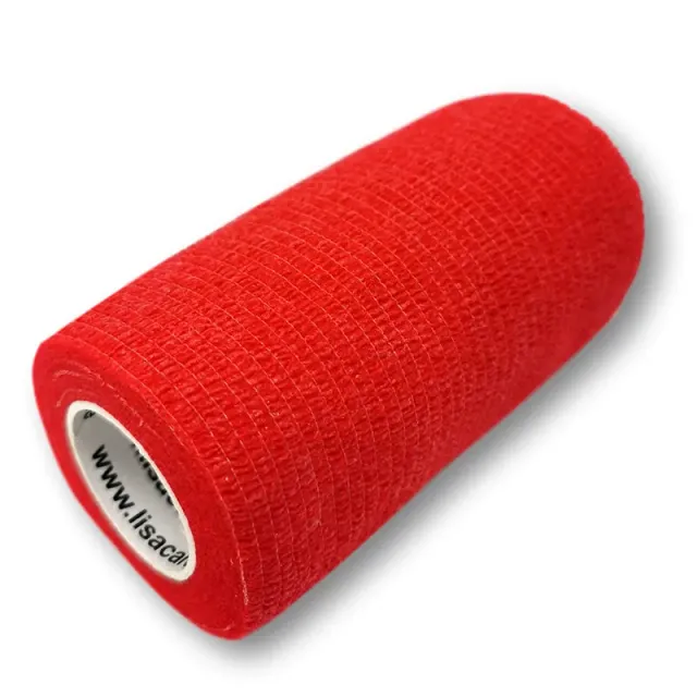 LisaCare Zelfklevend Verband 10cm x 4,5m Rood Steriel