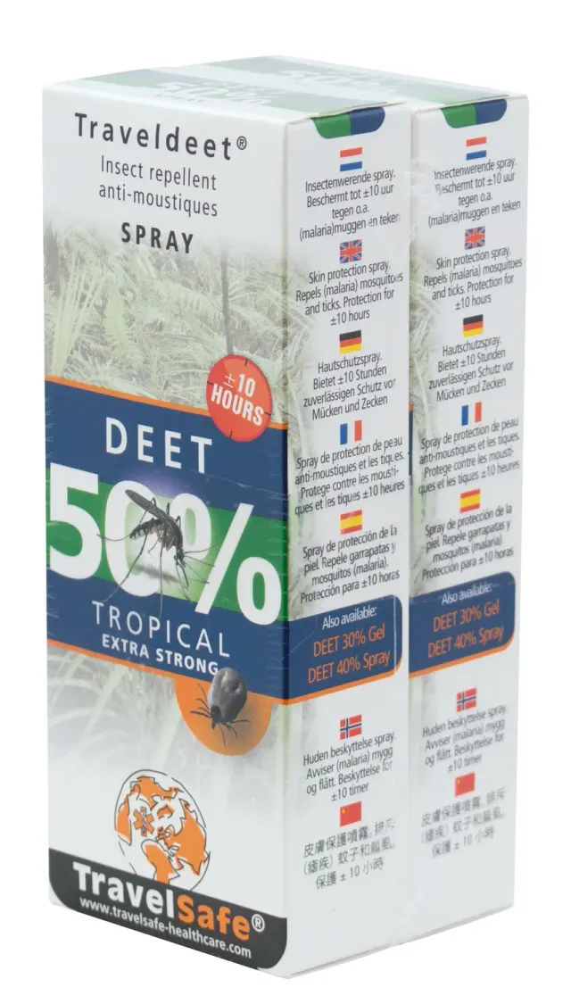 TravelSafe TravelDEET antimuggenspray 50% DEET 2 x 60 ml