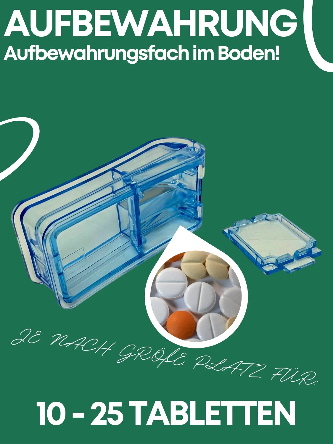 LisaCare Tablettensnijder Pillensnijder Compact met Bewaarvak